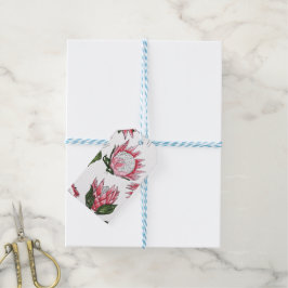Para Regalos Etiquetas de regalo blancas con proteas rey dibuja