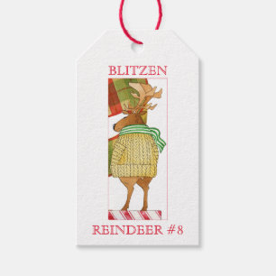 Para Regalos Etiquetas de regalo BLITZEN REINDEER