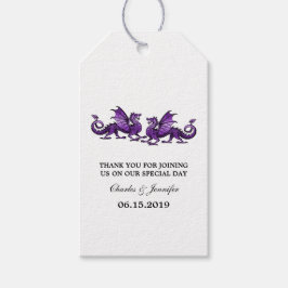 Para Regalos Etiquetas de regalo Boda de Dragones Purple Elegan