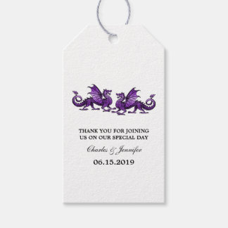 Para Regalos Etiquetas de regalo Boda de Dragones Purple Elegan