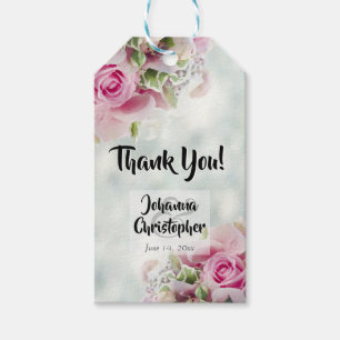 Para Regalos Etiquetas de regalo Boda de rosas y peony Buds