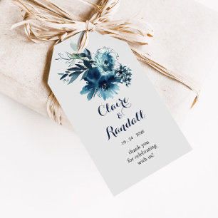 Para Regalos Etiquetas de regalo clásicas de Boda floral acuáti