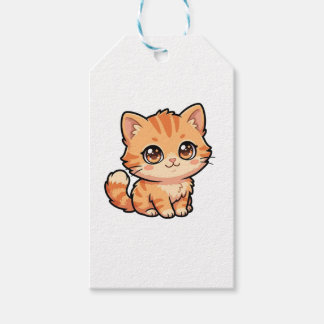 Para Regalos Etiquetas de regalo clásicas de gatito naranja beb