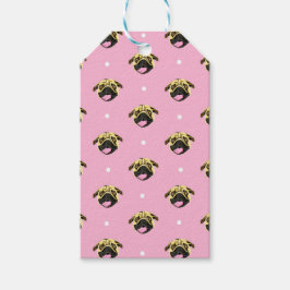Para Regalos Etiquetas de regalo con cara de pug rosa bebé
