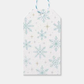 Para Regalos Etiquetas de regalo con copos de nieve brillantes 