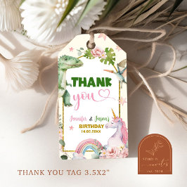 Para Regalos Etiquetas de regalo conjuntas de unicornios y dino
