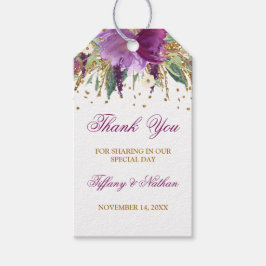 Para Regalos Etiquetas de regalo de agradecimiento con flores d