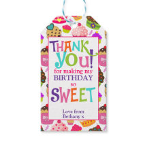 Etiquetas de regalo de agradecimiento de cumpleaño