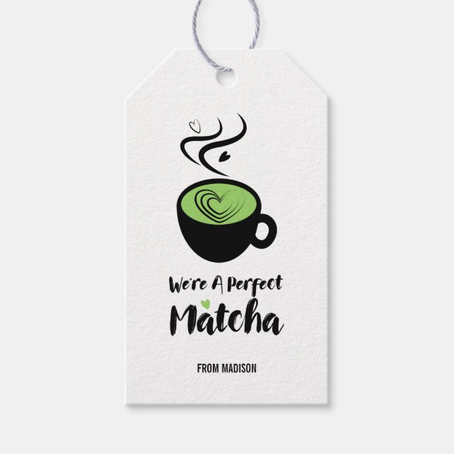 Para Regalos Etiquetas de regalo de amor Matcha Valentine Perfe (Anverso)
