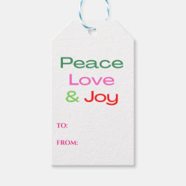 Para Regalos Etiquetas de regalo de amor y alegría por la paz c