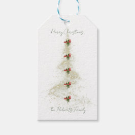 Para Regalos Etiquetas de regalo de árbol de Navidad brillantes