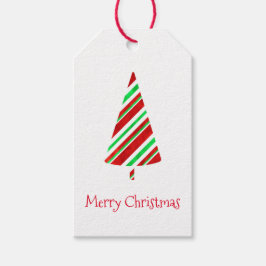 Para Regalos Etiquetas de regalo de árbol rayado de color verde