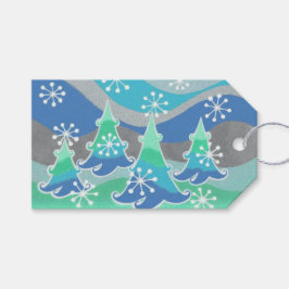 Para Regalos Etiquetas de regalo de árboles de invierno