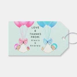 Para Regalos Etiquetas de regalo de Baby Shower de Twins