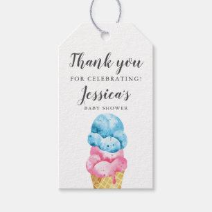 Para Regalos Etiquetas de regalo de Baby Shower Twins Ice Cream