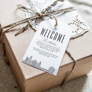 Para Regalos Etiquetas de regalo de bienvenida con el horizonte