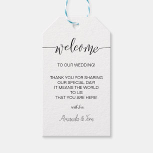 Para Regalos Etiquetas de regalo de bienvenida del Boda de cali