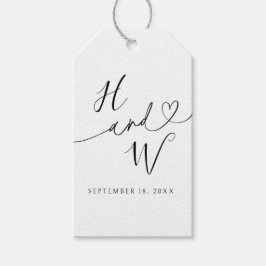 Para Regalos Etiquetas de regalo de boda con iniciales Chic Hea