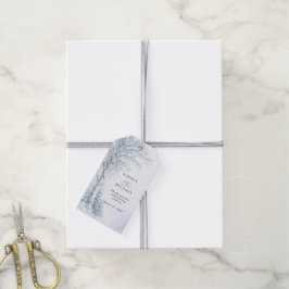 Para Regalos Etiquetas de regalo de boda de abedul congelado