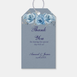 Para Regalos Etiquetas de regalo de boda de acuarela floral azu