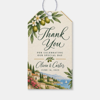 Para Regalos Etiquetas de regalo de boda de limón mediterráneo