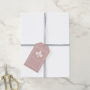 Para Regalos Etiquetas de regalo de boda Dusty Rose Fleur de Li
