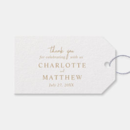 Para Regalos Etiquetas de regalo de boda Elegant Script Gracias