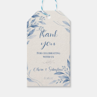 Para Regalos Etiquetas de Regalo de Boda Floral Acuarela Azul