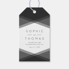 Para Regalos Etiquetas de regalo de Boda geométrico y negro en 