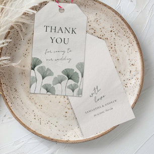 Para Regalos Etiquetas de regalo de Boho Green Ginkgo Wedding F