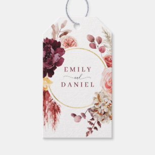 Para Regalos Etiquetas de regalo de Boho Pampas de Boda de Gras
