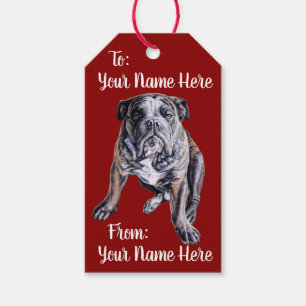 Para Regalos Etiquetas de regalo de Bulldog Personalizadas Etiq