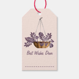 Para Regalos Etiquetas de regalo de cesta floral con buenos des