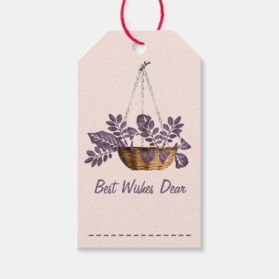Para Regalos Etiquetas de regalo de cesta floral con buenos des