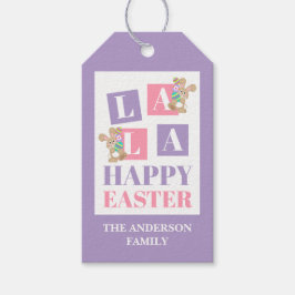 Para Regalos Etiquetas de regalo de conejo de Pascua La La