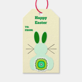 Para Regalos Etiquetas de regalo de conejo verde de Pascua