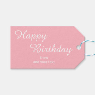 Para Regalos Etiquetas de regalo de cumpleaños color rosa claro