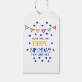 Para Regalos Etiquetas de regalo de cumpleaños con fondo oscuro