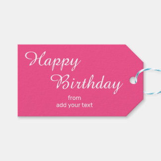 Para Regalos Etiquetas de regalo de cumpleaños de color rosa ca