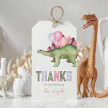 Etiquetas de regalo de cumpleaños de dinosaurios p