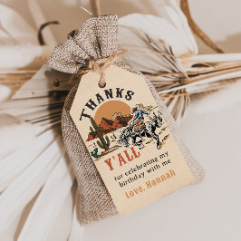 Para Regalos Etiquetas de regalo de cumpleaños de Rodeo de Vint