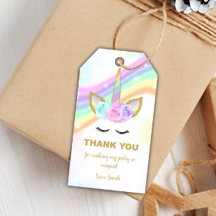 Para Regalos Etiquetas de regalo de cumpleaños de Unicorn Purpu
