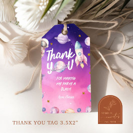 Para Regalos Etiquetas de regalo de cumpleaños del Chica espaci