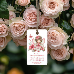 Para Regalos Etiquetas de regalo de cumpleaños florales sonroja