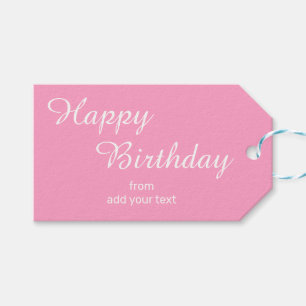 Para Regalos Etiquetas de regalo de cumpleaños rosado de flor d