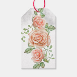 Para Regalos Etiquetas de regalo de ducha con flores rosadas Ru