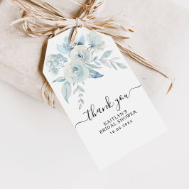 Para Regalos etiquetas de regalo de ducha de novia floral azul 