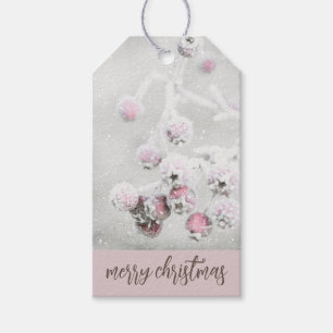 Para Regalos Etiquetas de regalo de escena invernal con bayas d