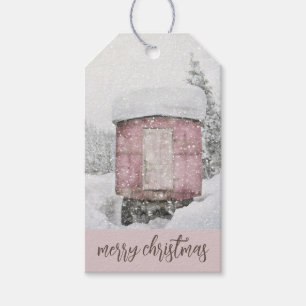Para Regalos Etiquetas de regalo de escena invernal navideña