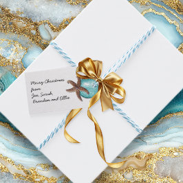 Para Regalos Etiquetas de regalo de estrella de mar de Navidad